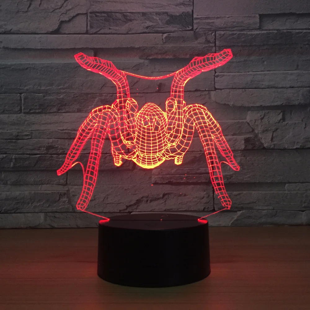 

Spiders Hot Selling Products 3d Lamp Lamp Lovely 7 Color Change 3d Lamp Christmas Decorations Gift For Baby Room Acrylic Light