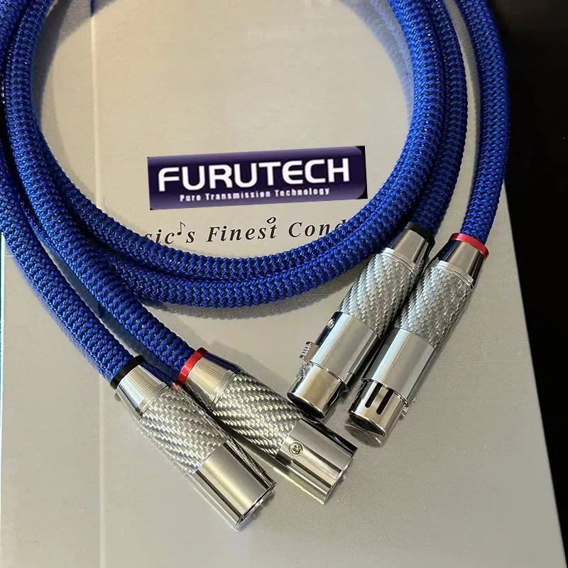 One pair FURUTECH DAS-4.1 Top-of-the-line XLR cable Alpha OCC conductor HiFi weapon with Silver-plated 3-pin balanced plug