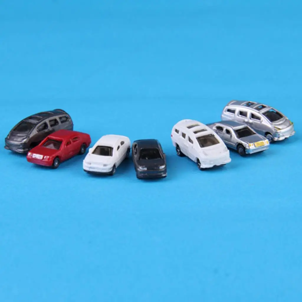 Plastic Painted Car Toy Small Model Vehicle Set Multicolor Building Miniature for Architecture Diorama
