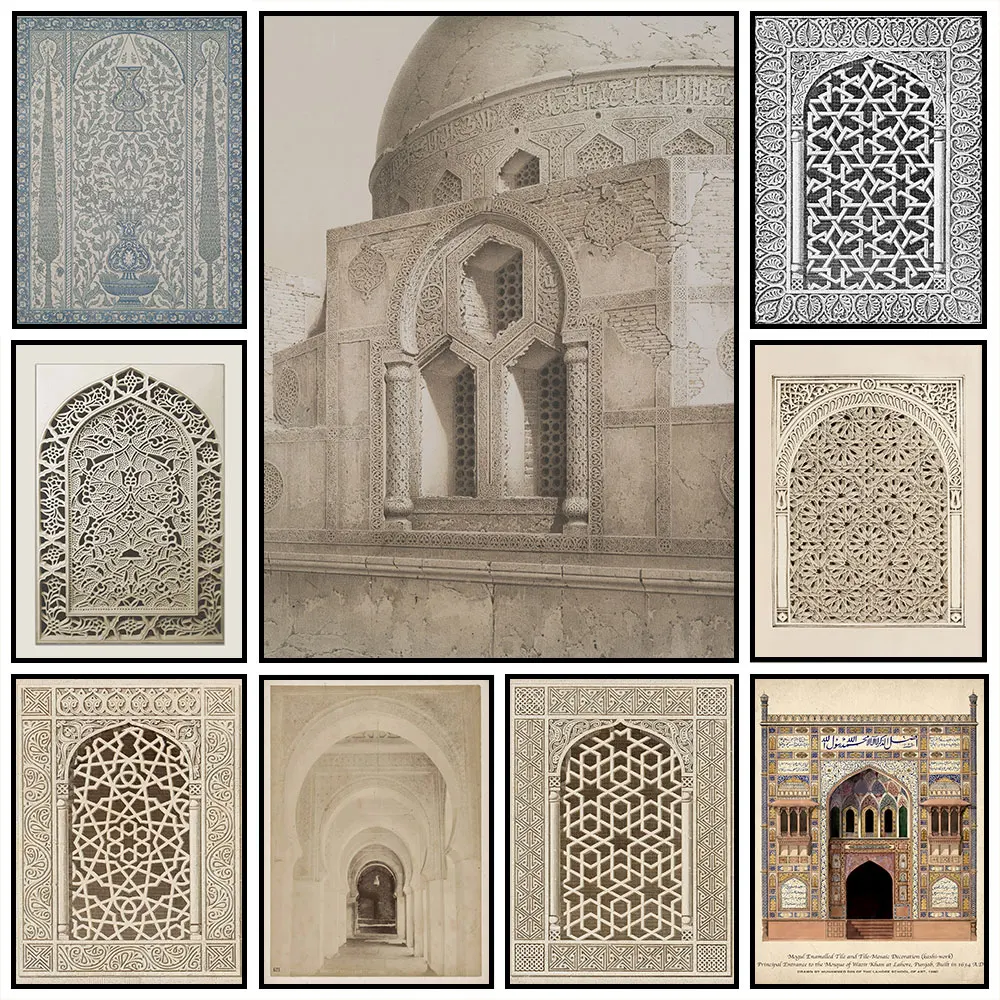 Islamic Mosque Architecture Muslim Wall Art Canvas Print Painting Wall Art Bedroom Study Studio Living Room Home Decoration