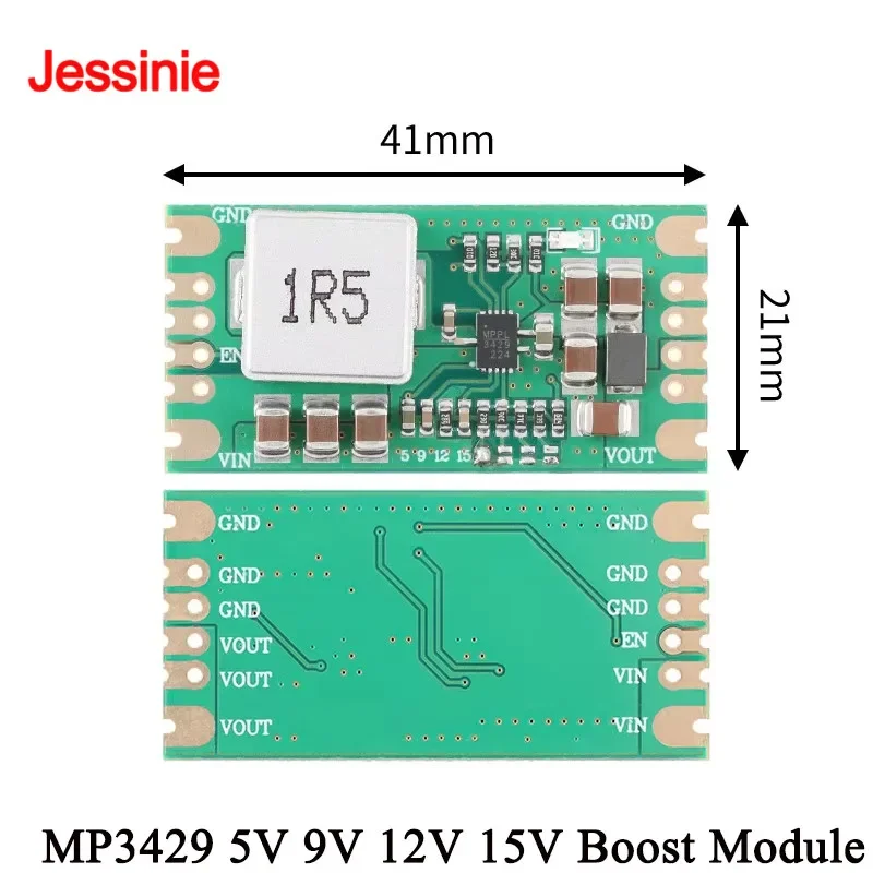 MP3429 5V 9V 12V 15V Step Up Boost Module Low Ripple 21A Peak Input Current Lithium Battery Booster Power Supply Board PCB