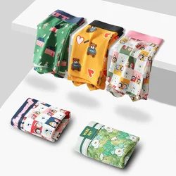50S Cotton Women Panties Cute Cartoon Shorts Sports Boxer Breathable Cozy Sexy Underwear Mid-Waist Les Boyshort Female Pants