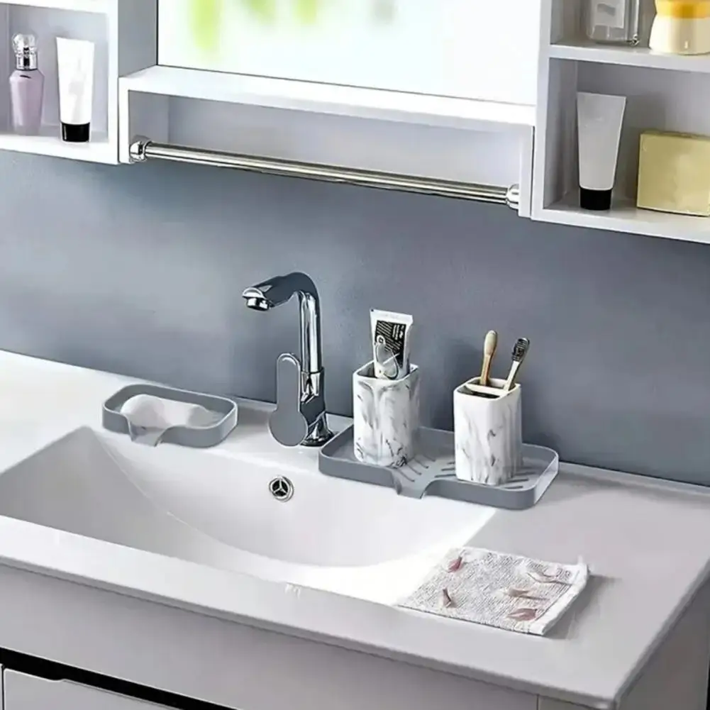 Sink Drying Mat Kitchen Sink Organizer Kitchen Sink Silicone Drying Mat Non-slip Holder Tray Food Grade Sponge Scouring Ball