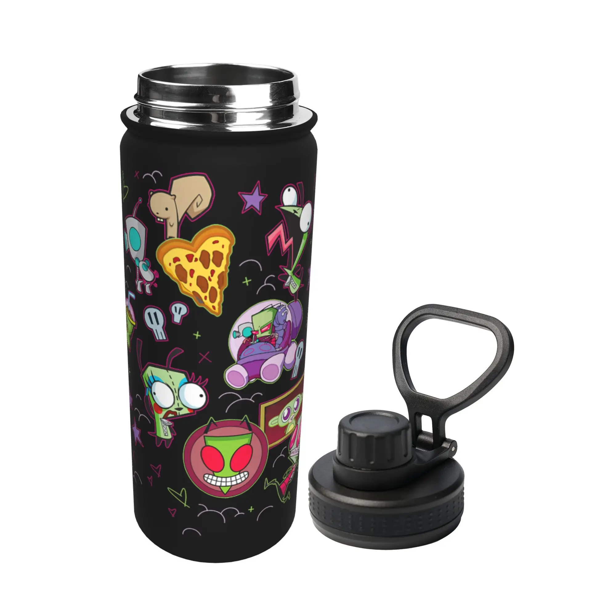 Cartoon Invaders Zim Gir 18OZ Sports Insulated Kettle  Thermal Cup Vacuum Flask Travel Outdoor Mug 18OZ