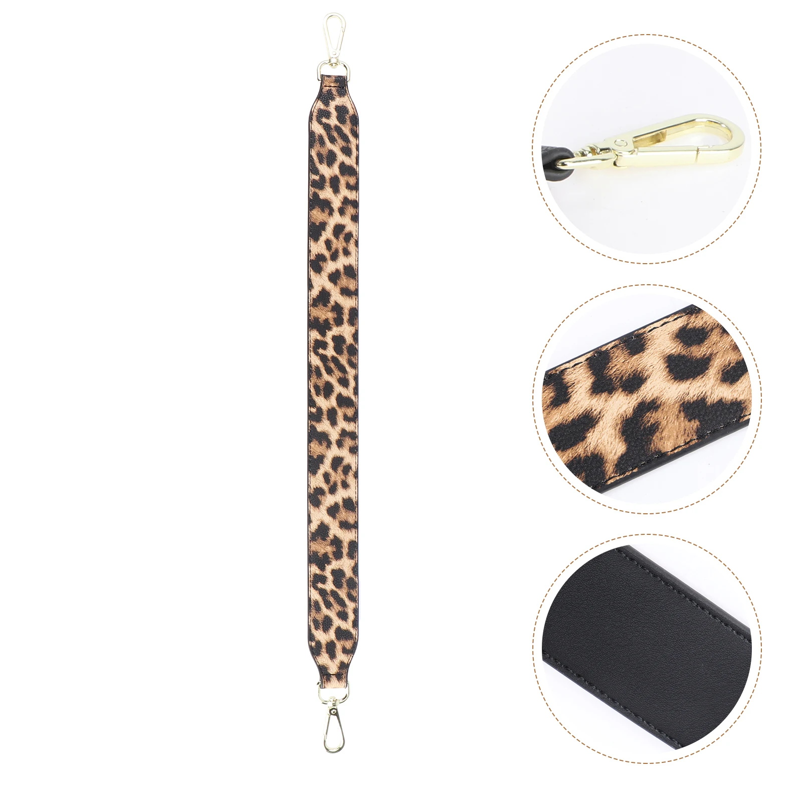 

Double Sided Wide Replacement Shoulder Bag Strap Leopard Black Detachable Belt for Messenger Gym Crossbody Purse Bags