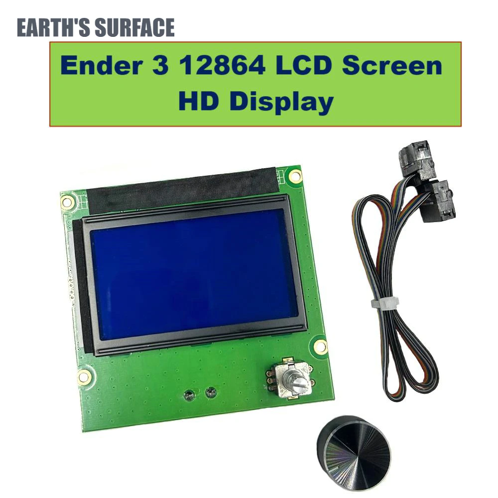 ES-3D Printer Parts 12864 LCD Screen HD Display For Ender 3 3D Printer Blue Control Panel Board With Cable For Ender 3