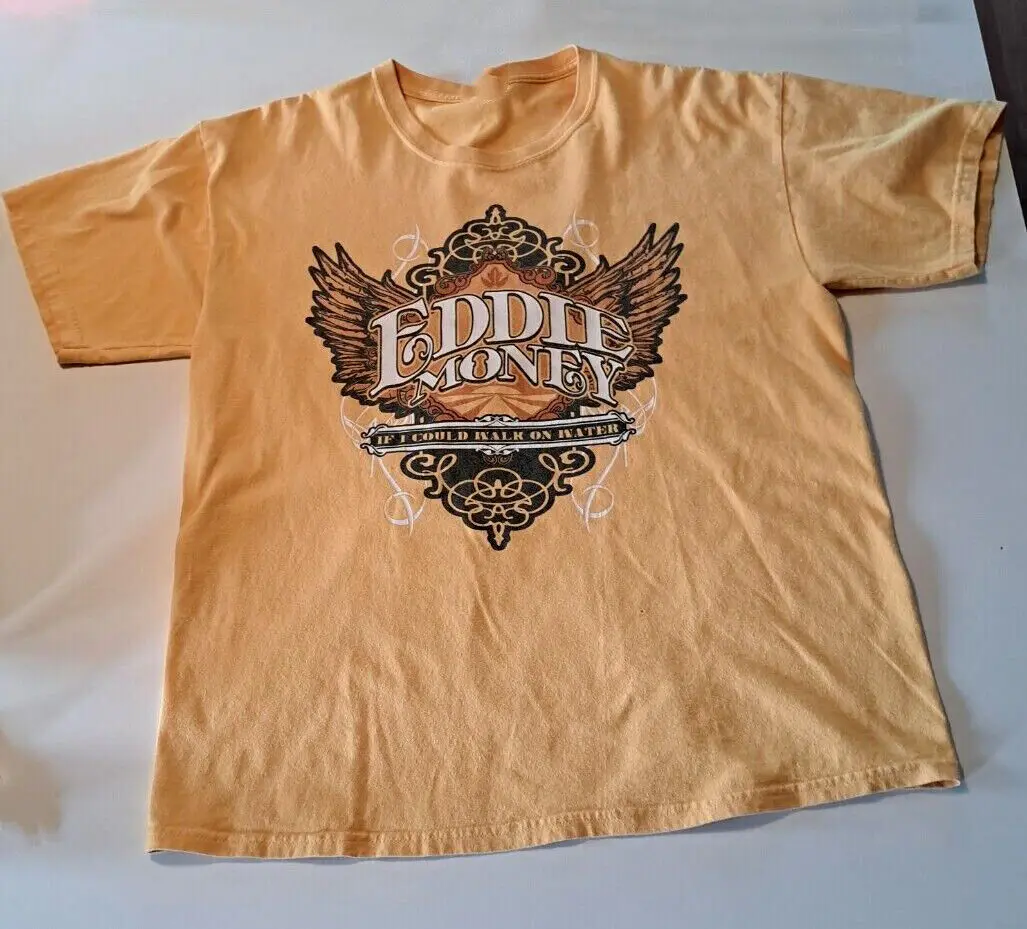 Vintage Eddie Money If I Could Walk In Water Shirt Yellow Unisex S-5XL NE2017