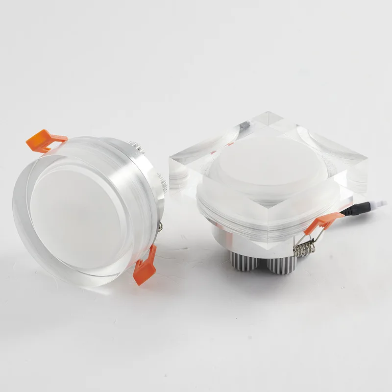 LED Crystal Downlight Square/Round 1W 3W 5W 7W LED Ceiling spot light led recessed lamp for home decoration kitchen Lighting - Image 3