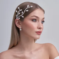 Gorgeous Boho Branch Bridal Haipin Headband Handmade Wedding Gift Exquisite Design Leaves Zircon Headdress Jewelry Women Banquet