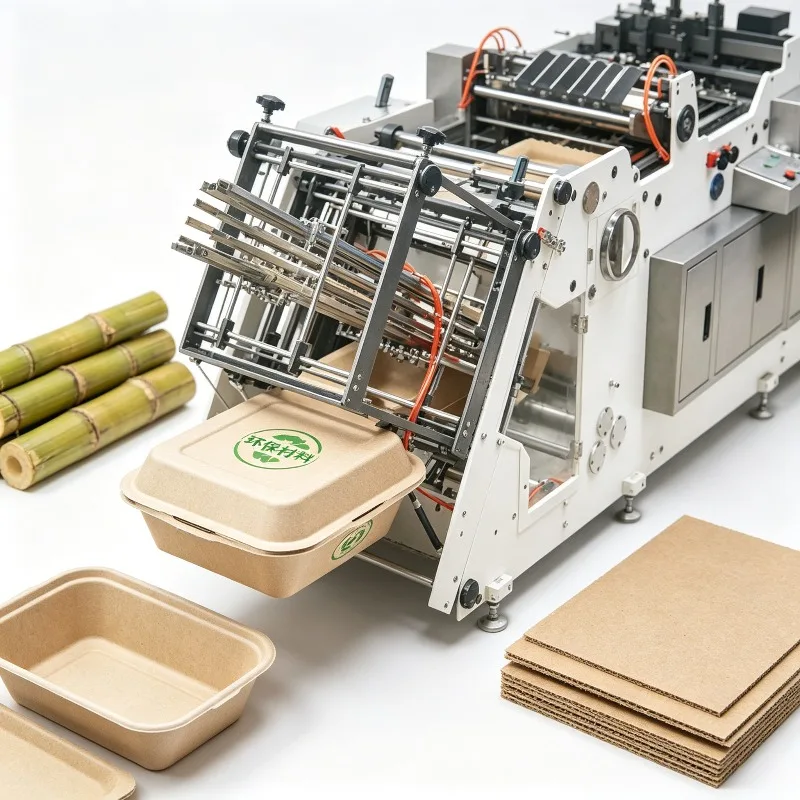 5.5KW Low Power Automatic Paper Box Making Machine Small Hamburger Lunch Box Forming Equipment CE Standard Food Packaging