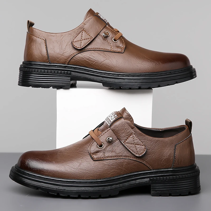 

Hot Selling Men's Oxford Shoes Europe America Classic Brown Men's Workwear Shoes Outdoor Wear-resistant Leather Casual Shoes