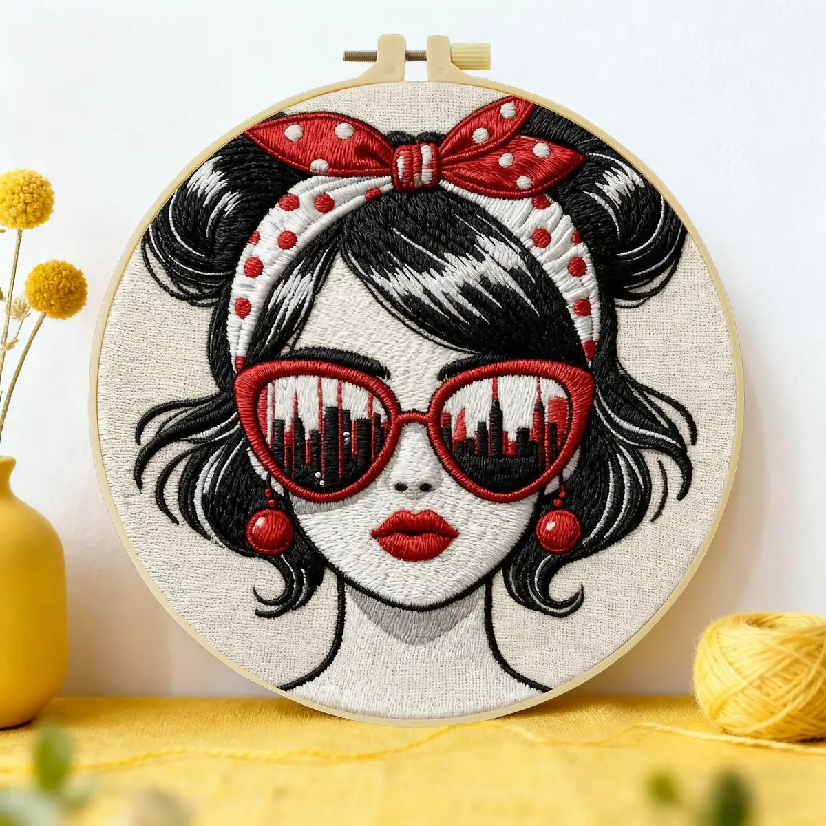 1pc 20X20CM/15X15CM 7.87/6.3inch Seaside view Embroidery Starter Kit DIY kit DIY embroidery kit manualidades Set for Beginner