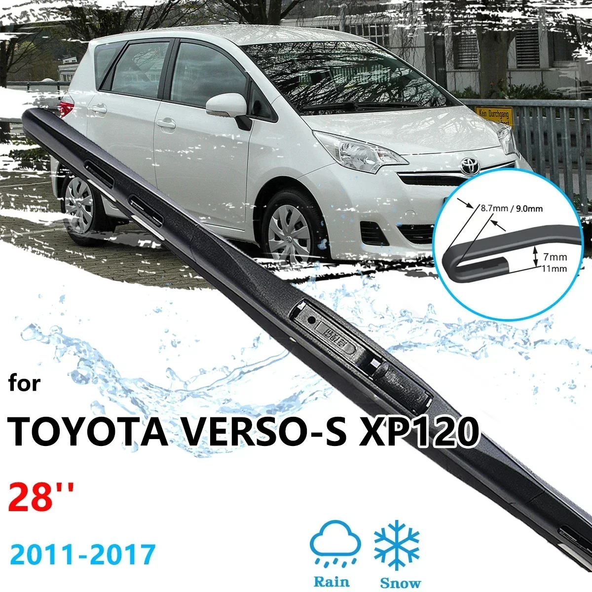 For Toyota Ractis Verso-S Space Subaru Trezia XP120 2011~2017 Front Wiper Blades Windshield Windscreen Window Brushes Accessorie