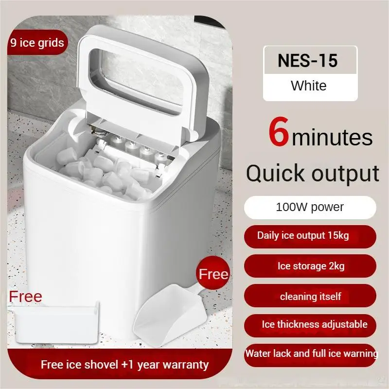 الجملة 15 كجم آلة صنع مكعبات الثلج سطح الطاولة صانع مكعبات الثلج مخصص مكتب صغير صانع الثلج المنزلي #4