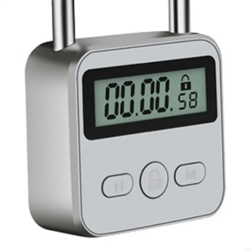 قفل مؤقت إلكتروني قفل معدني للجسم مع جهاز أمان قابل للتعديل من 1 دقيقة إلى 99 ساعة للمنزل والمكتب P9YB