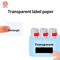 Marklife Thermal Printer Labels Adhesive 1Roll Transparent Stickers Compatible For P15/M1/P50 To Gift/Diy Creative/Marking