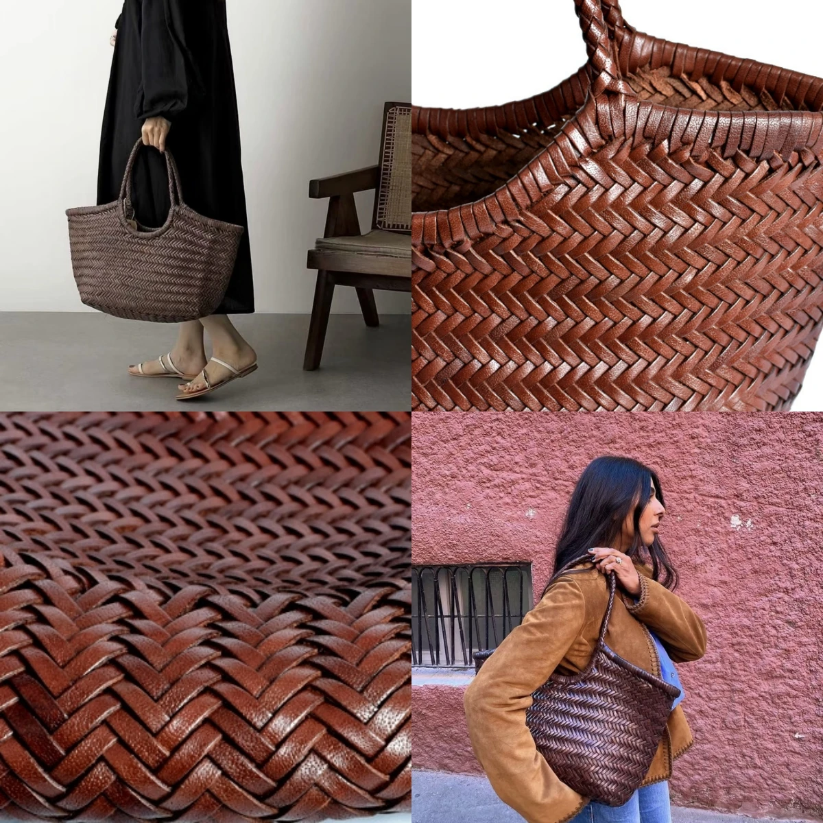 

Кожаная сумка-корзина ручной работы, сумка-тоут на одно плечо, полностью ручное плетение, из натуральной воловьей кожи, модная женская сумка