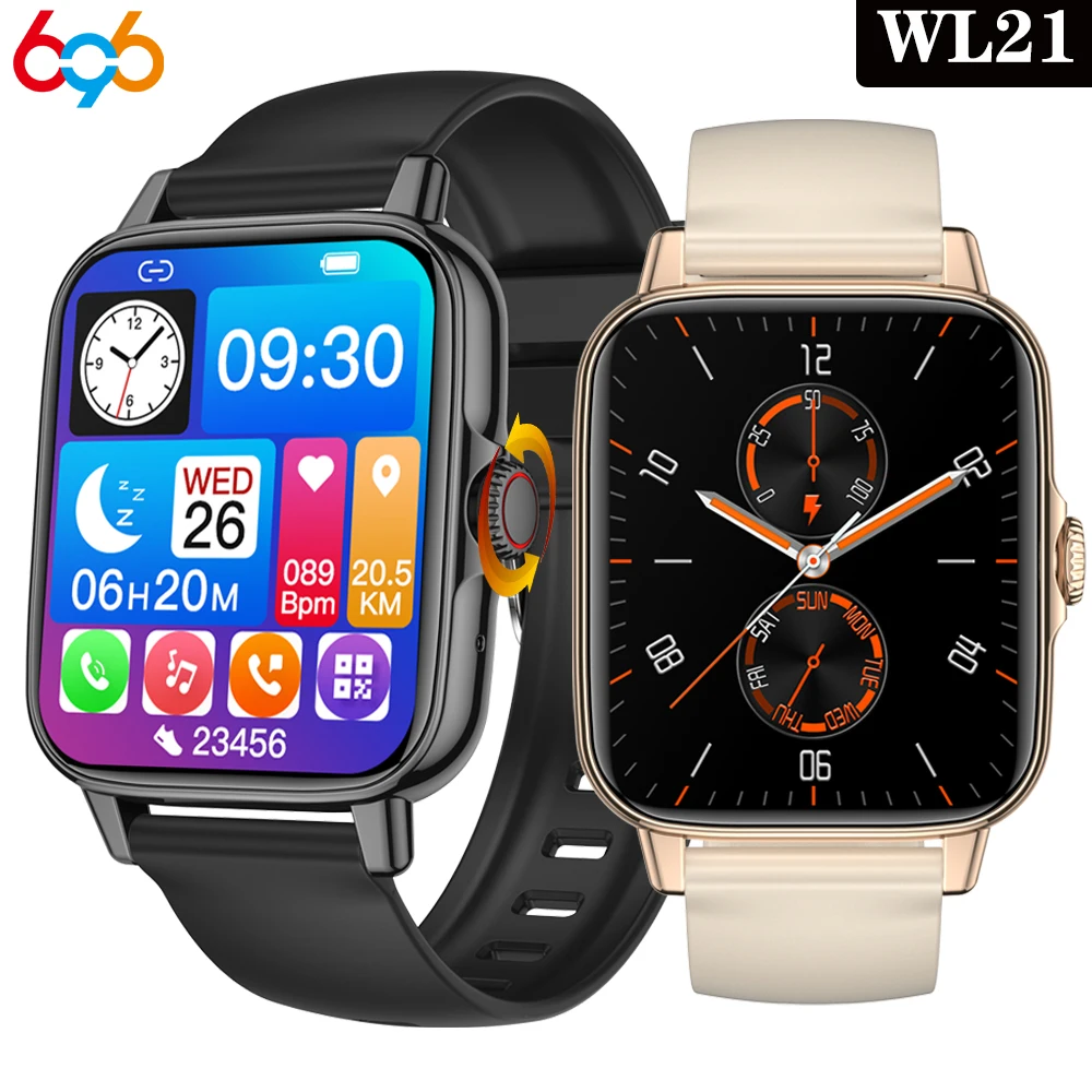 2024 New Blue Tooth Call Smartwatch Wireless Charging Rotating Button Waterproof Smart Watch Heart Rate Sports Fitness Watches