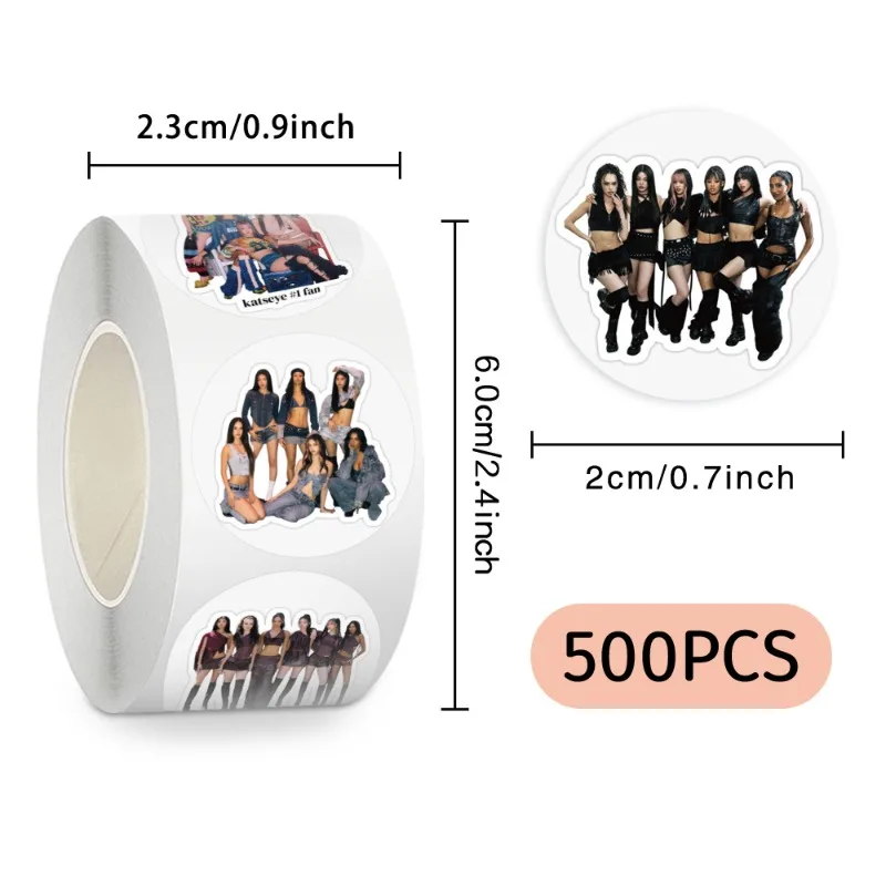 500Pcs New KATSEYE Character Roll Stickers Peripheral Waterproof DIY Decals for Phone Case Laptop Water Bottle Scrapbook Deco view 2