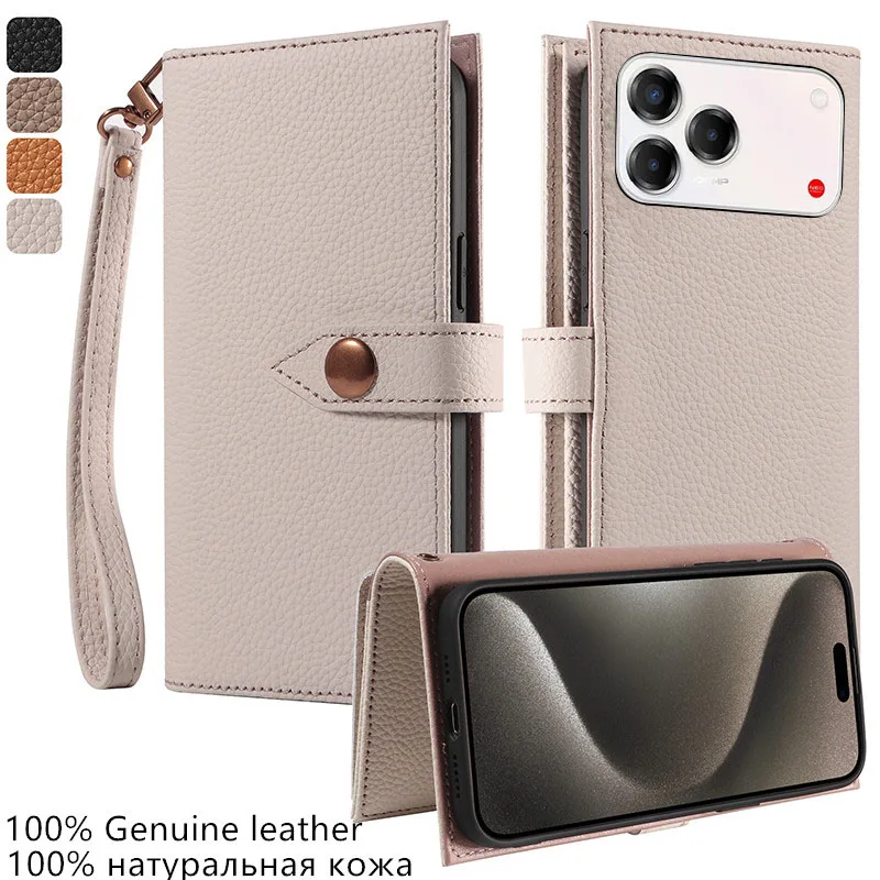 

Genuine leather card slot wallet Cover For ZTE Blade V80 V50 Vita Pro V70 Max V60 Design 4G Magnetic skin shockproof phone Case