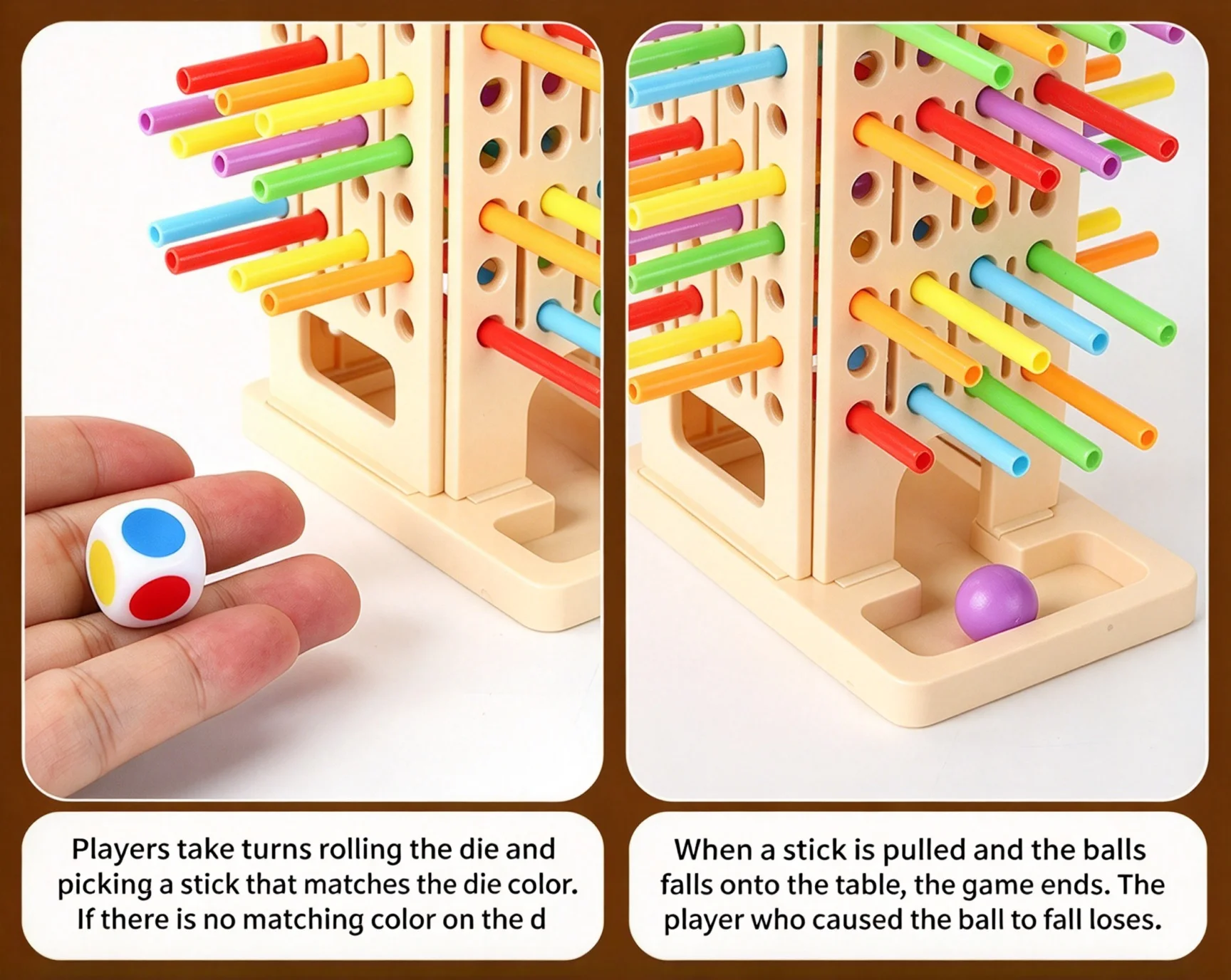 `Stick Pulling Board Game, Kids Ball Drop Tower Toy, Multi‑player Parent‑Child Interactive Educational Family Party Game`