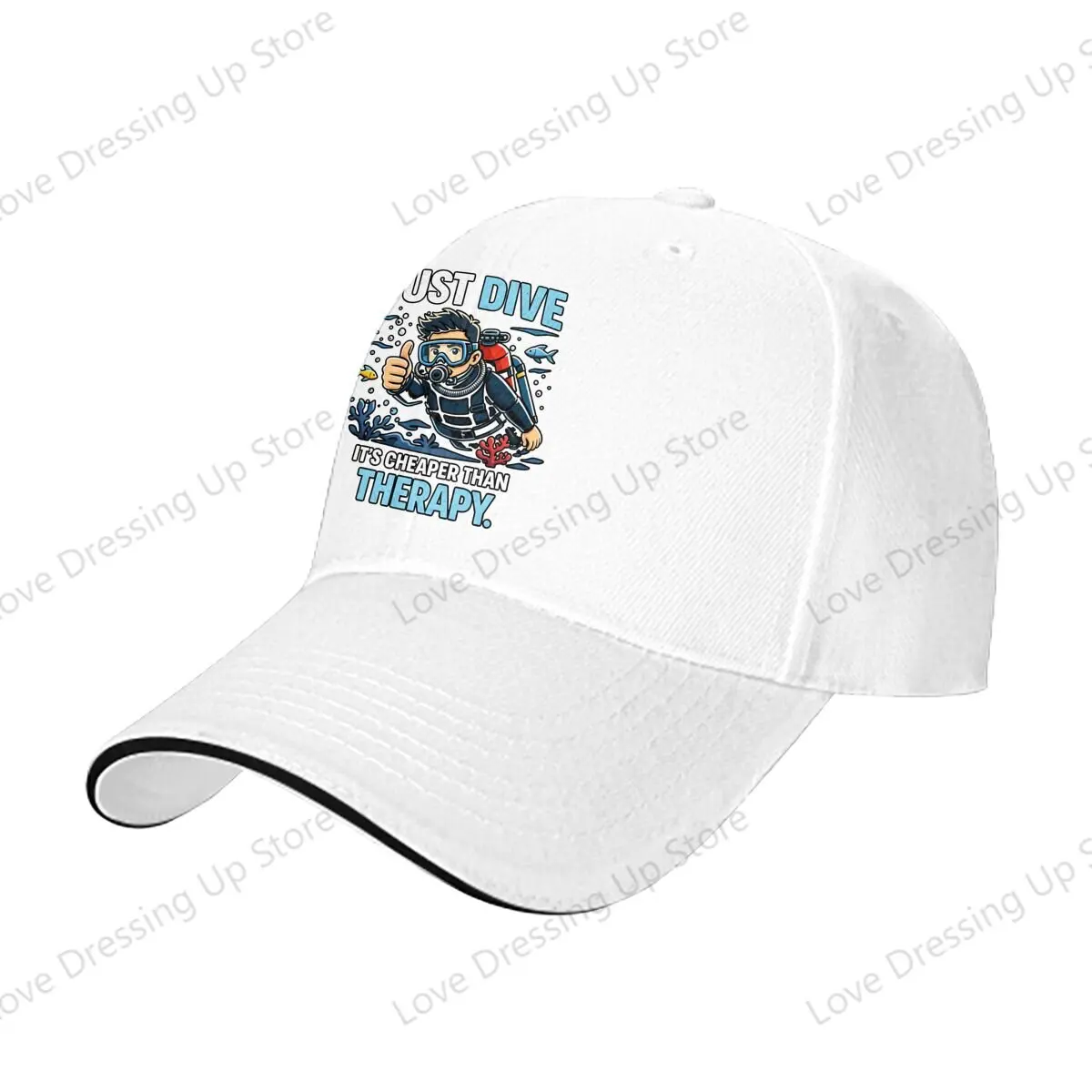 Summer Hip Hop Love Scuba Dive Just Dive – It’s Cheaper Than Therapy Baseball Cap Truck Driver Caps Unisex Gift