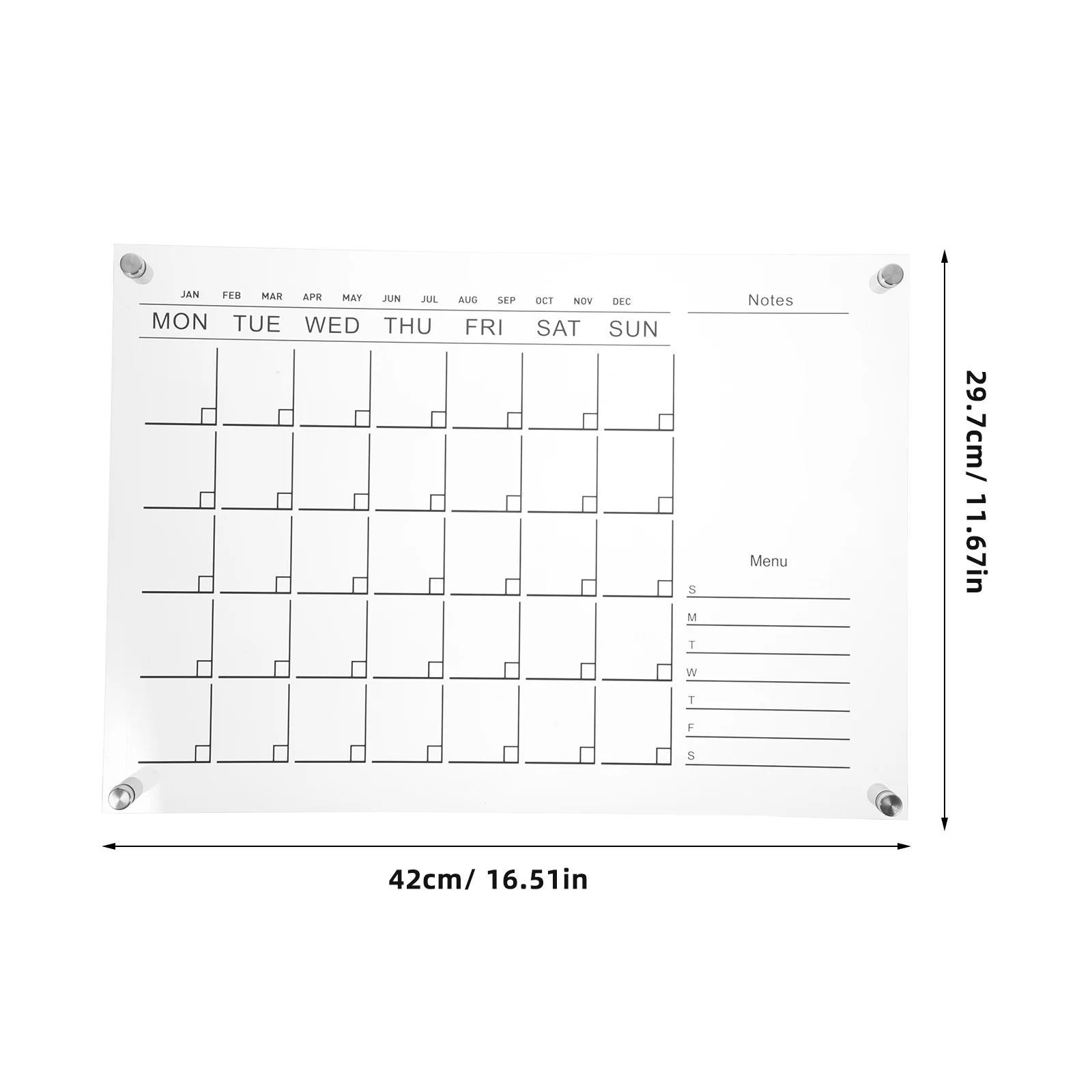 

Acrylic Weekly Board Clear Dry Erase Memo Calendar for Fridge Home Office TYU035 L Weekly Calendar Whiteboard Size 4 Hooks 1 Pen