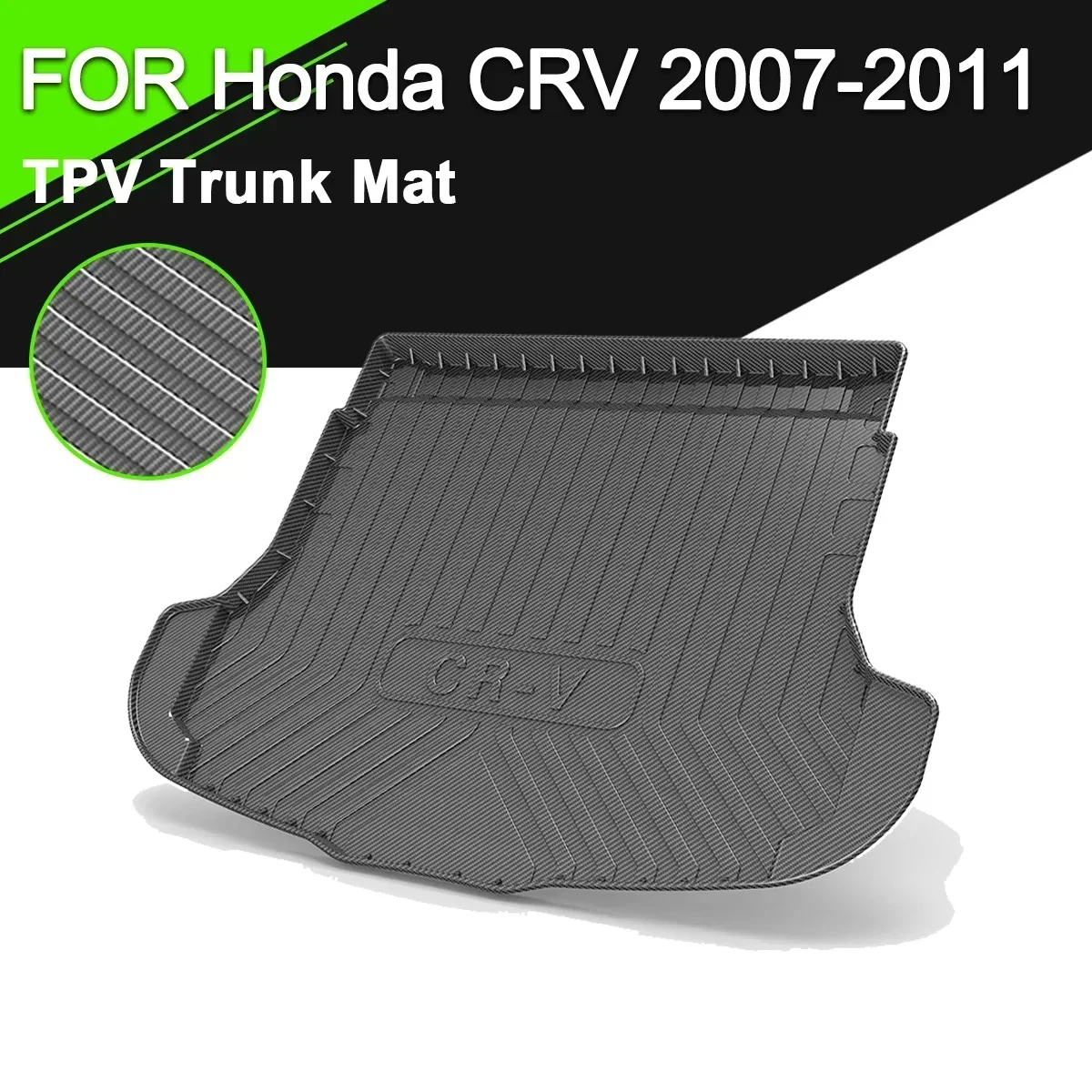 

Car Rear Trunk Cover Mat TPV Waterproof Non-Slip Rubber Cargo Carbon Fiber Pattern Liner Accessories For Honda CR-V 2007-2022