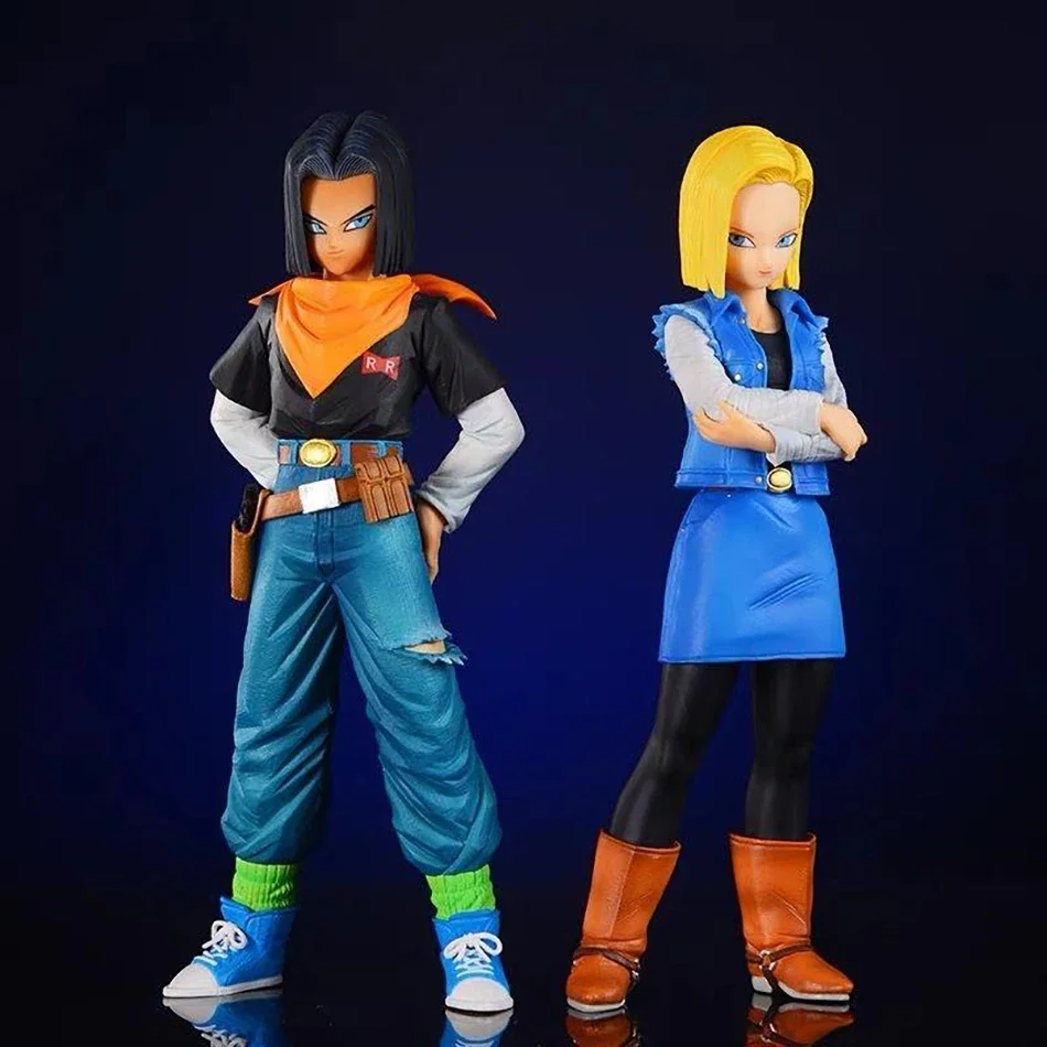 24CM Anime Android 17 18 figura Android 18 Super Saiyan PVC colección de figuras de acción decoración modelo juguete para chico regalo de Navidad