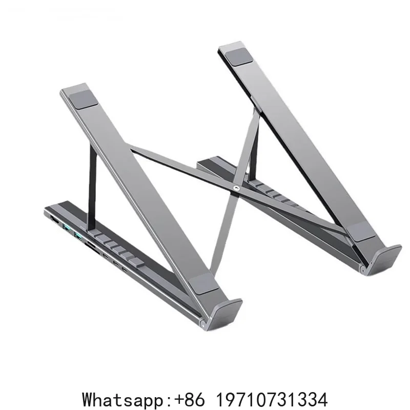8-in-1 Laptop Stand with Docking Statio Aluminum Alloy Foldable and Liftable USB C Dock Tablet  Type-C Hubs Adapter