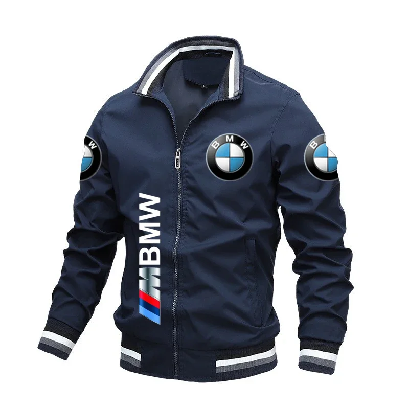 2024 BMW Men\'s Motorcycle Jacket, Men\'s and Women\'s Cycling Casual Jacket, Sports Zipper Bicycle Jacket