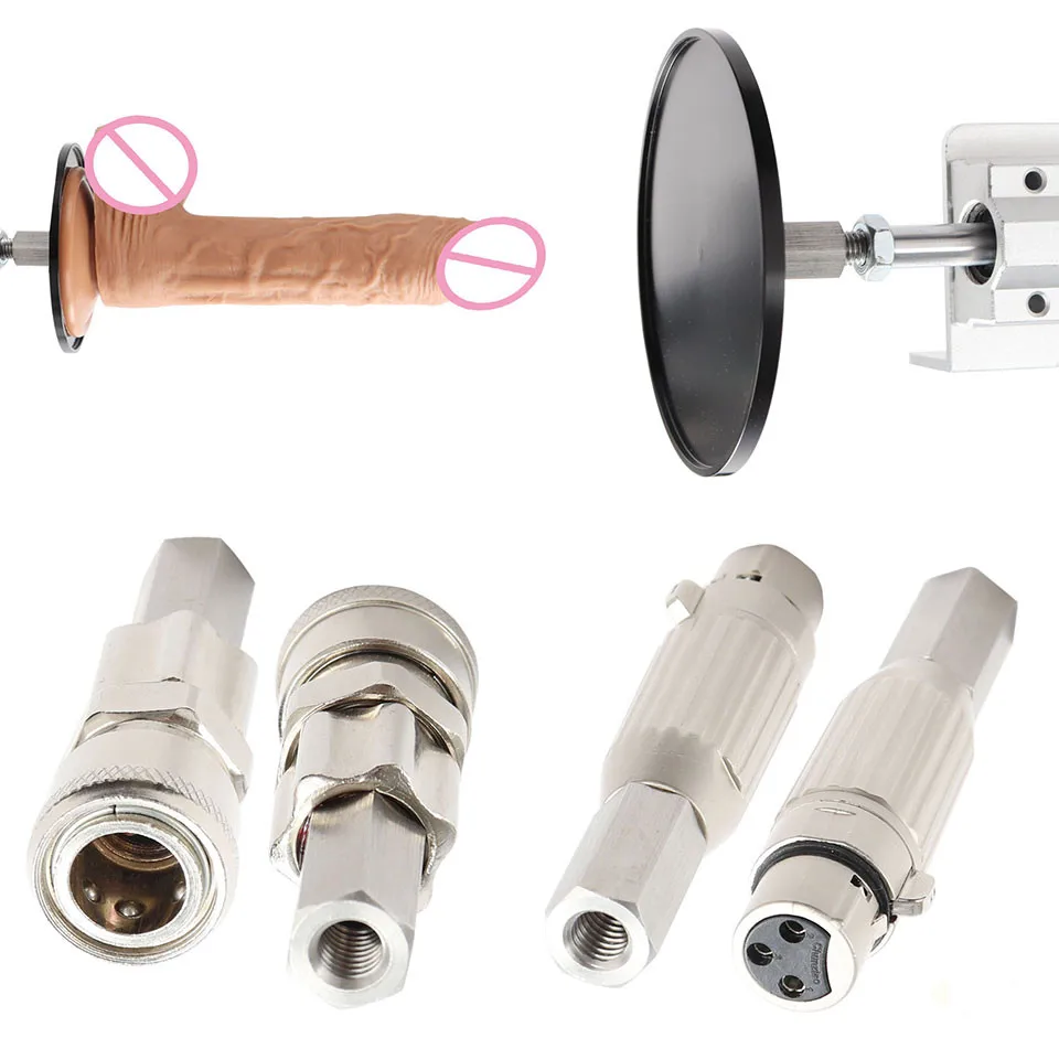 DTSUDU M20 Sex Machine Attachments Sex Dildos Suction Cup 3XLR Audio Vac-u-lock Bendable Spring Connector M8 American Screw