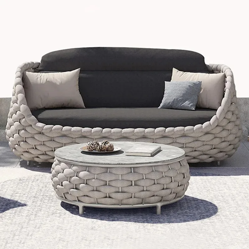 

Outdoor Sofa Garden Terrace Leisure Woven Sofa Hotel Balcony Outdoor Sofa