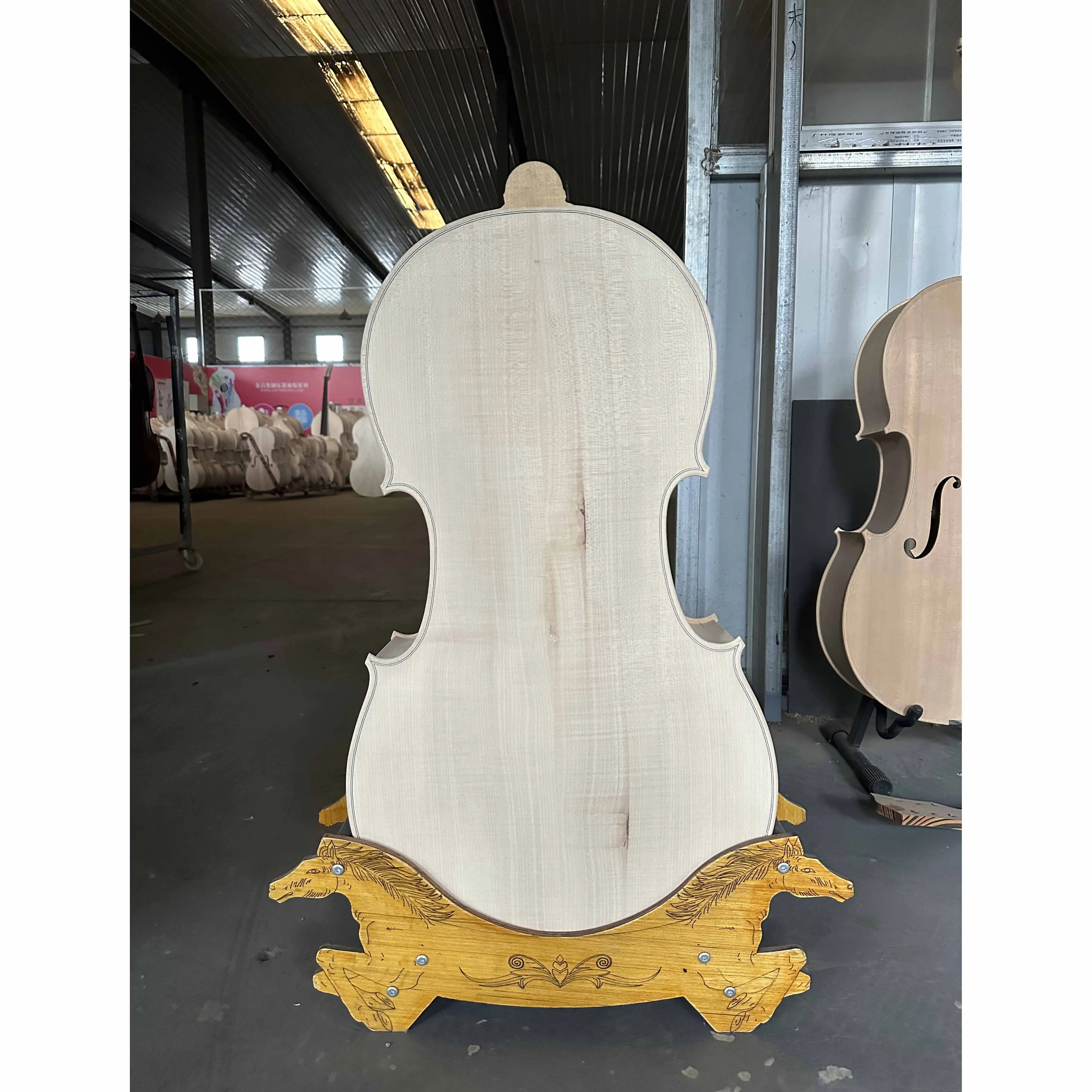 

Inventory semi-finished solid wood cello, unfinished maple wood, unfinished, 4/4