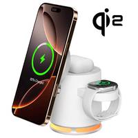 Magnetic Qi2 Fast Wireless Charger 3-in-1 Charging Station Stand Folding Holder for iPhone 16 15 14 Pro Max Airpods Apple Watch