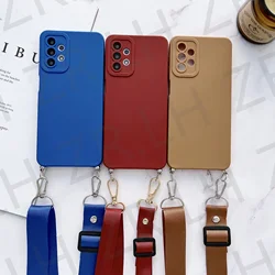 Crossbody Lanyard Necklace Soft Silicone Case For Xiaomi Mi 11 Lite 5G NE Redmi Note 10 12 9 8 7 Pro 11s Cord Strap Chain Cover