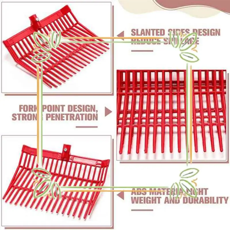 

Manure Fork Replacement Head, Pitchfork Head, Horse Manure Rake, For Picking Up Manure, Plastic Fork Replacement Head