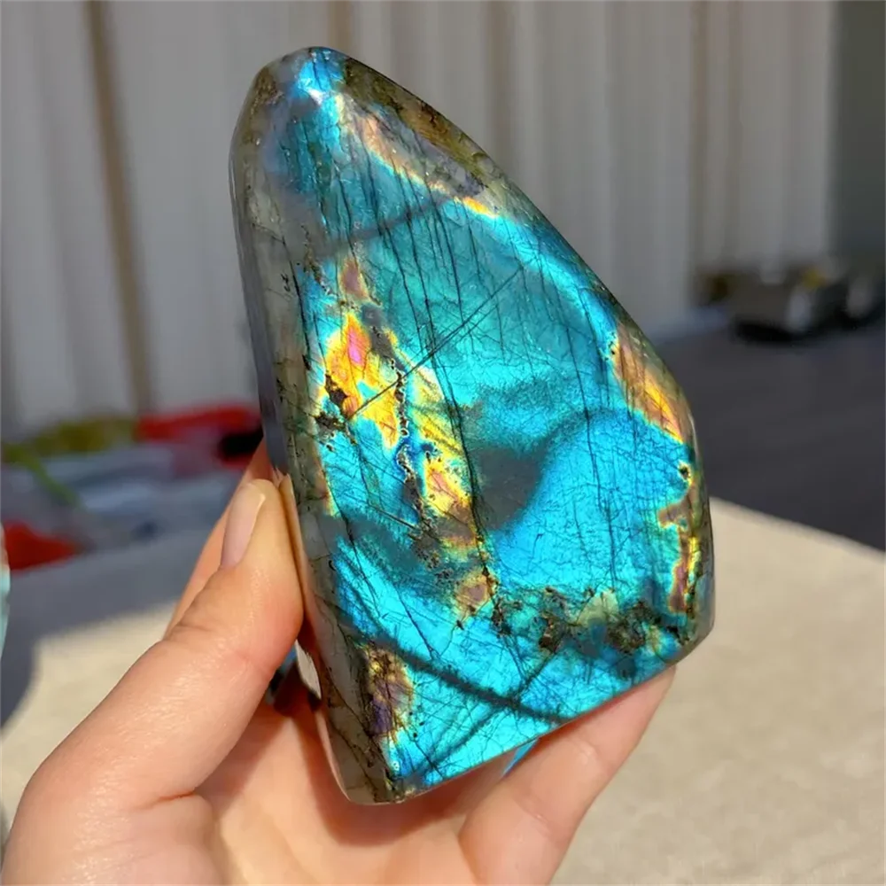 1pc Labradorite Decoration, labradorite raw slab Labradorite multi slab, Labradorite Crystal, Rare Large Flashy Rainbow Polished