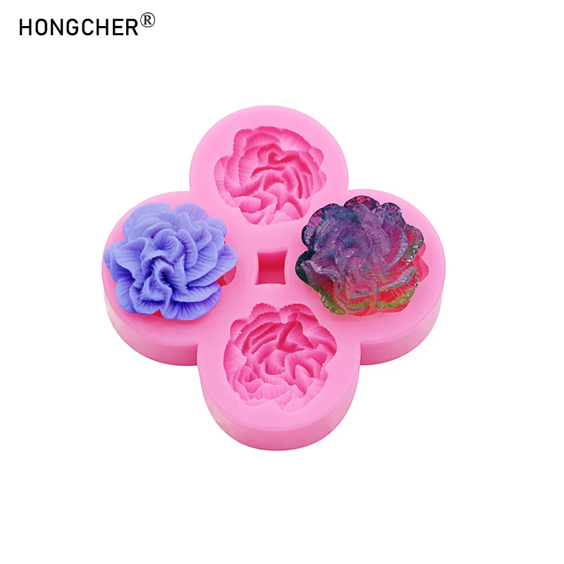 Nelkenblüten-Herstellung DIY Harz-Schmuckzubehör Silikonform Handgemachte Schokoladen-Flip-Kuchen-Backformen