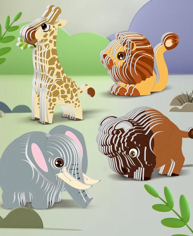 3D-Puzzles für Kinder, Jurassic World, Dinosaurier, Lernspielzeug, Papiertier, Puzzle, Cartoon-Modell, Spielzeug, Geschenk zum Kindertag – Detail 9