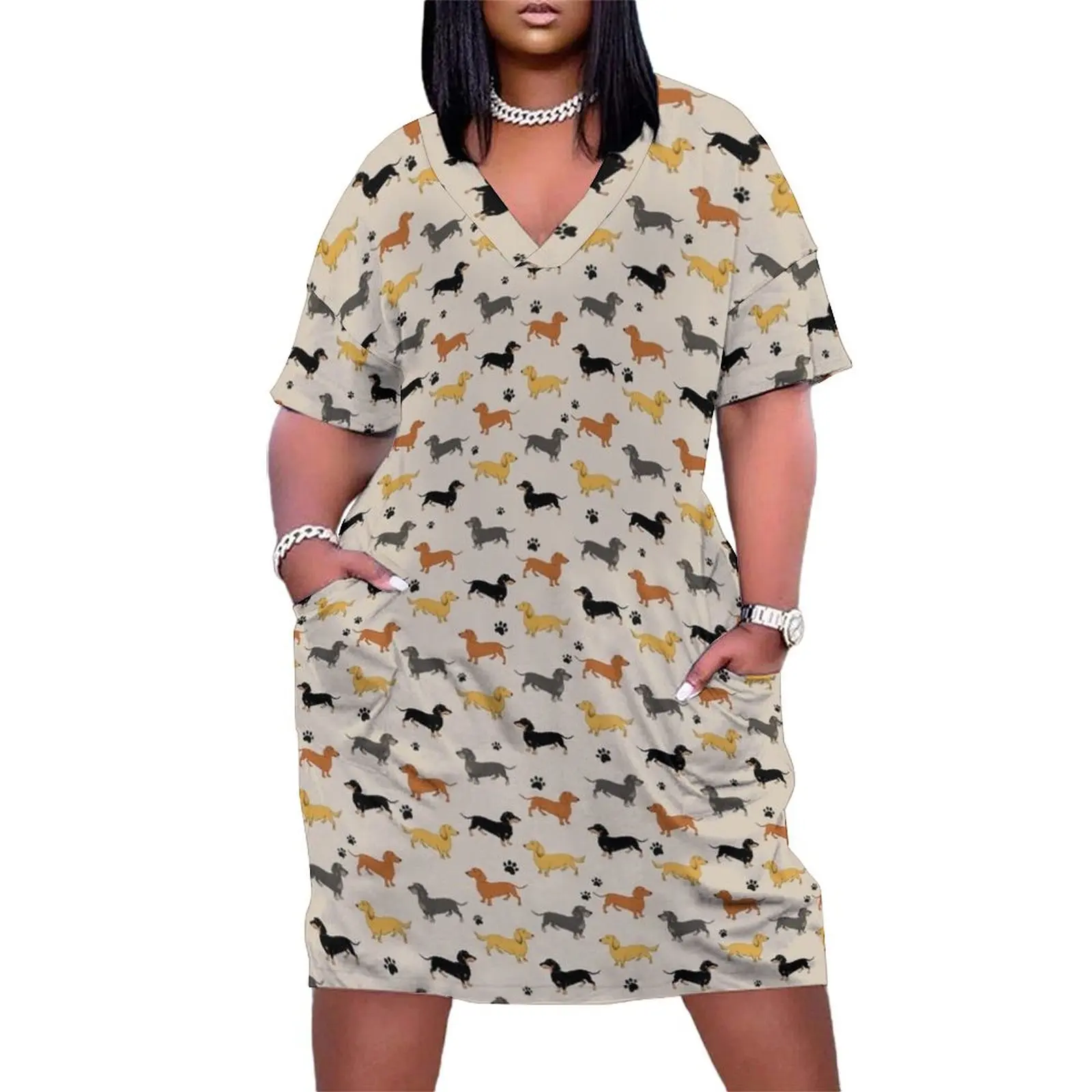 

Weenie Weenies (Dachshund Sausage Dog) Loose Pocket Dress prom dress elegant dresses for women