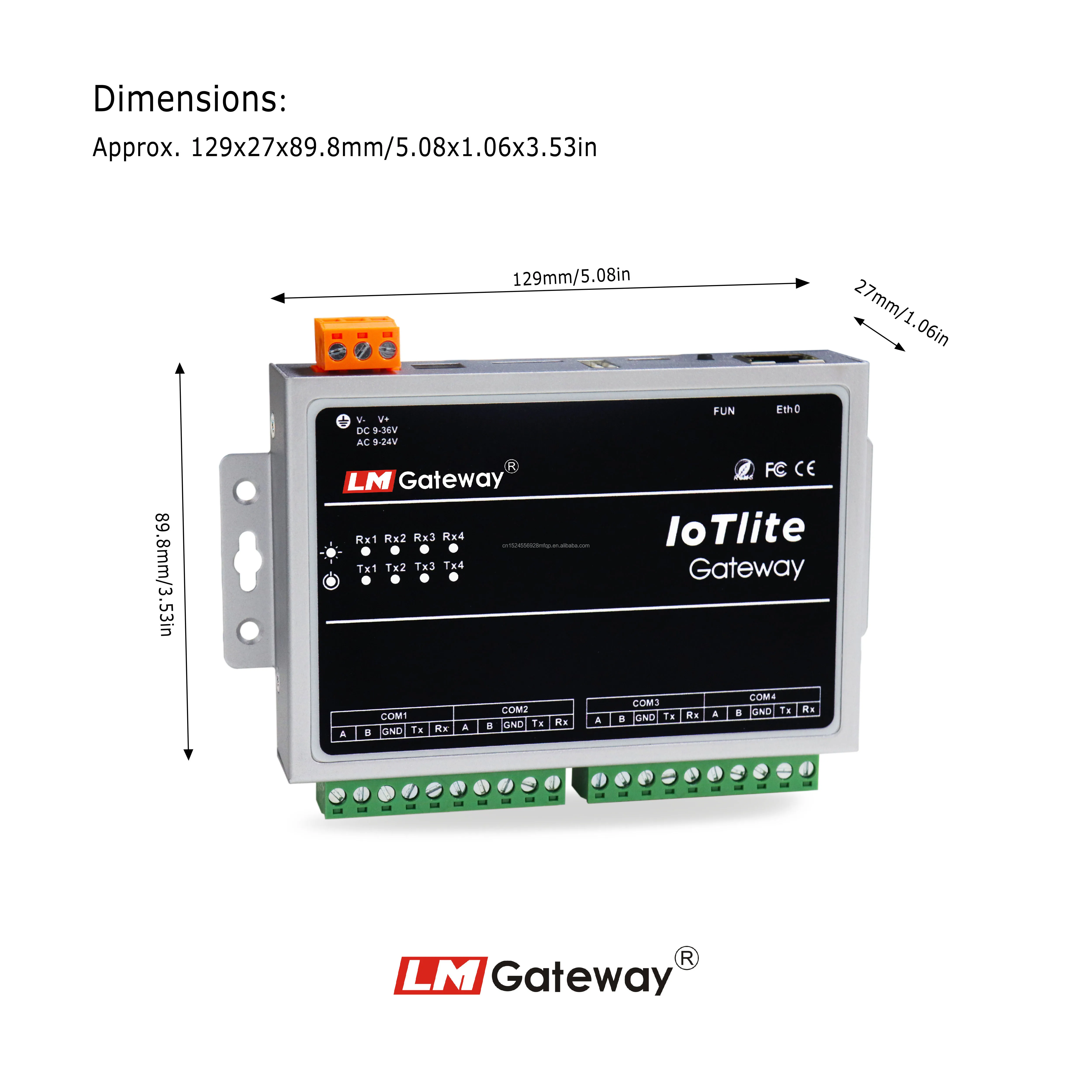 LM Gateway 202 IoT-Lite - Industrial IoT Data Gateway with RS-485, Ethernet, WiFi, Modbus, BACnet, OPC UA, IEC 104, MQTT