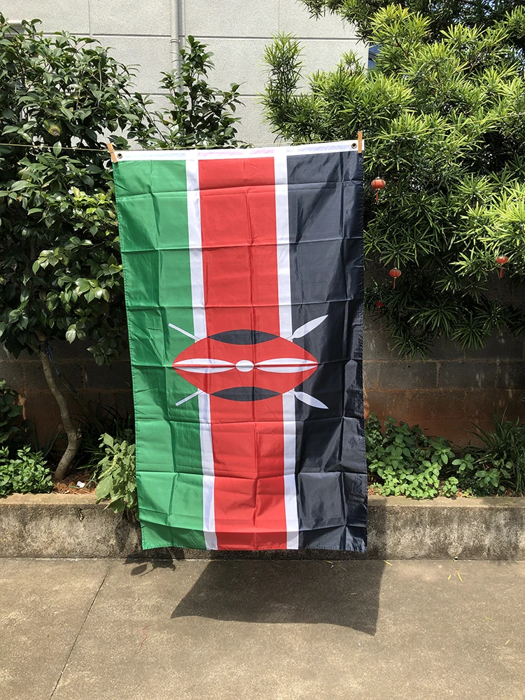 Z-ONE FLAG 3x5ft  Kenya Flag 90*150cm  polyester hanging Kenya Flag  For Indoor Outdoor decoration banner