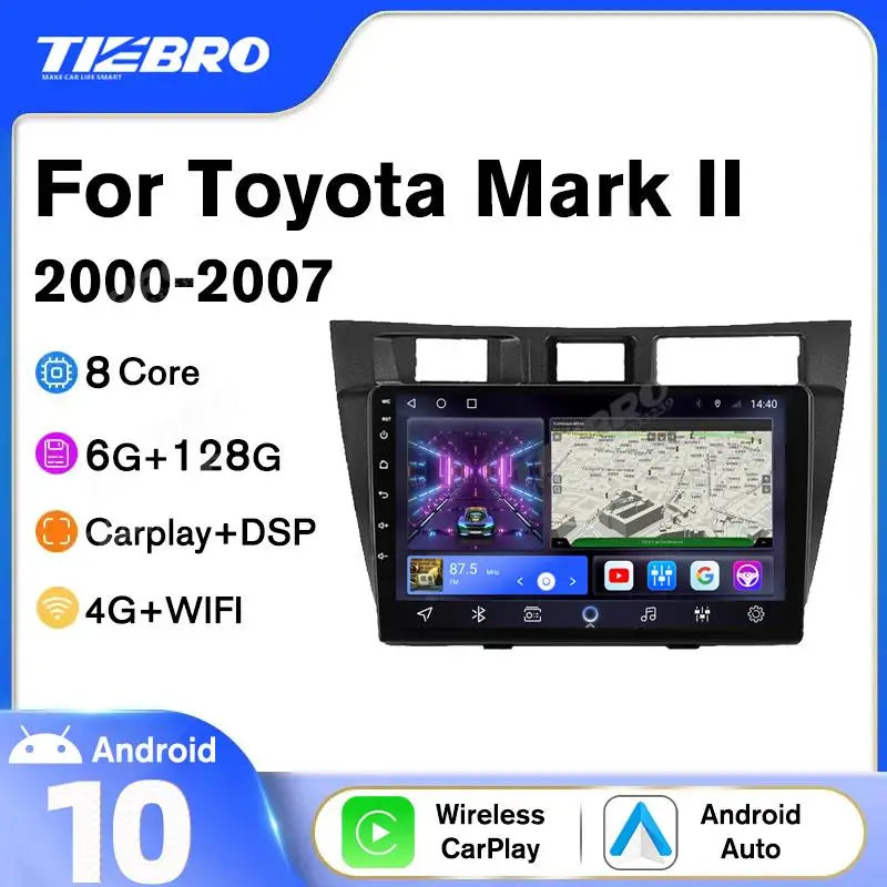 

2DIN Android10.0 Car Radio For Toyota Mark II 2000-2007 GPS Navigation Auto Radio Car Receiver Bluetooth Player NO 2DIN DVD IGO