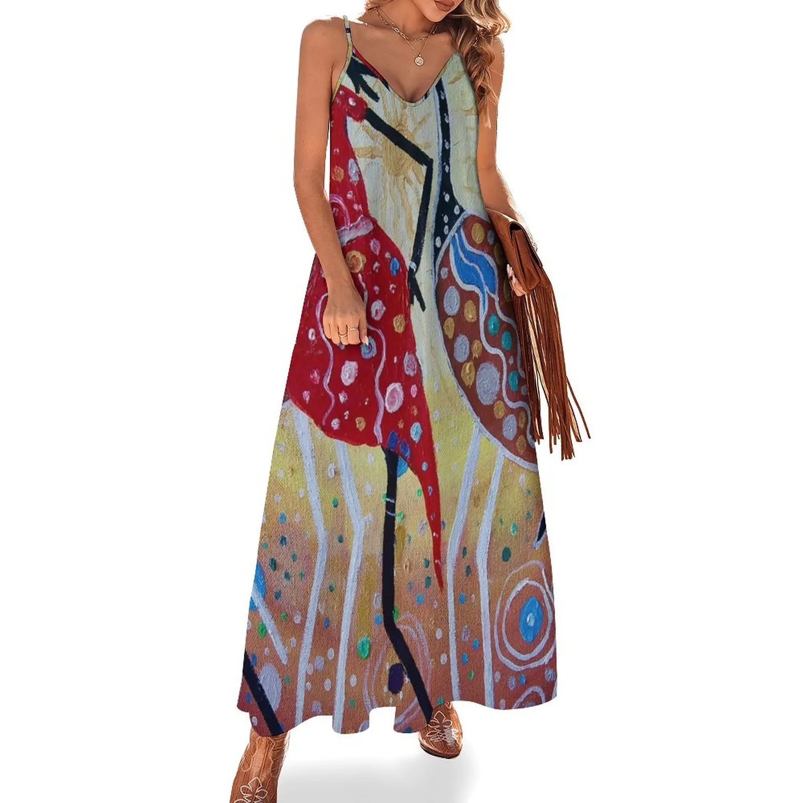 

DANCE OF THE BROLGAS Sleeveless Long Dress clothes dress women clothes Summer dresses for women Dress