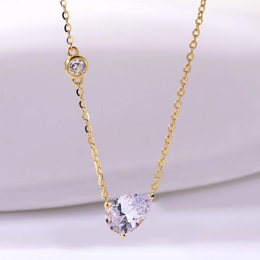 COSYA 1.25CT 6*8 مللي متر الكمثرى قطع مويسانيتي قلادة S925 الفضة 18K الذهب D VVS1 مختبر الماس Waterdrop قلادة للنساء غرامة مجوهرات