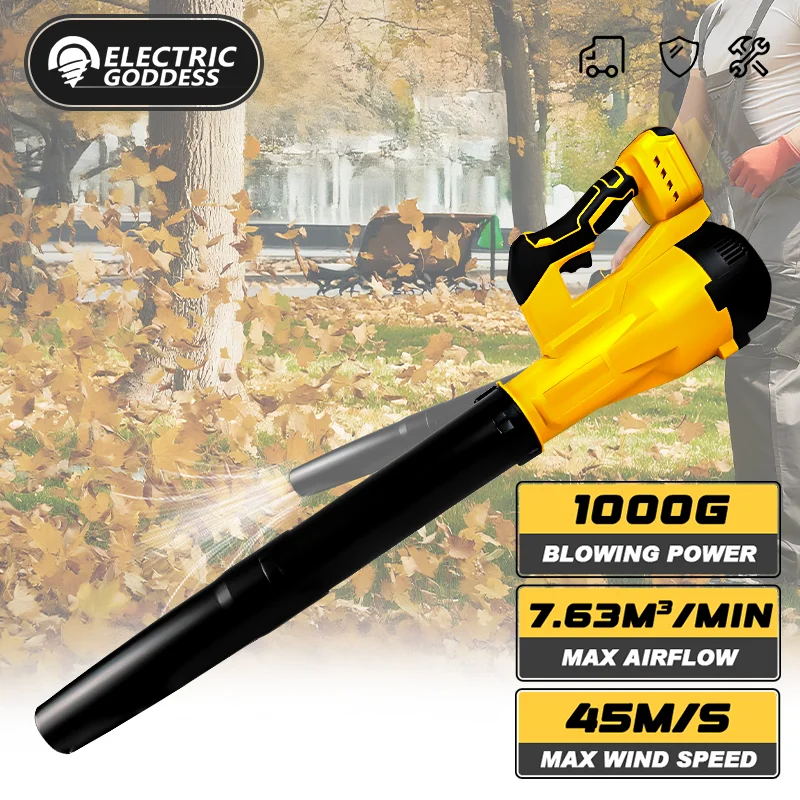 

400w Cordless Leaf Blower Power Powerful Courtyard Dust Blowing Garden Leaf Blowing Power Tool for Dewalt 20v Battery Pin