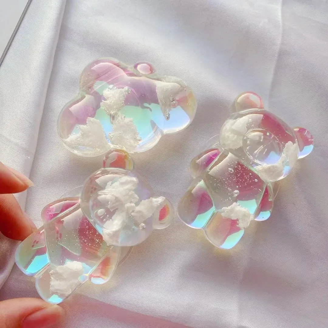 

3D Cute Colorful Crystal Bear Grip Tok Korea Phone Holders Stand Griptok Socket for Phones Support Telephone Universal Bracket