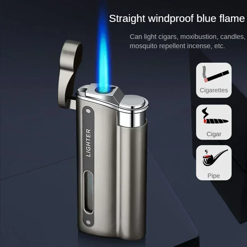 Metal Gas Lighter Torch Lighter Jet Cigarette Lighters For Men Bright Windproof Flame Smoking Accessories Gift Butane Inflatable