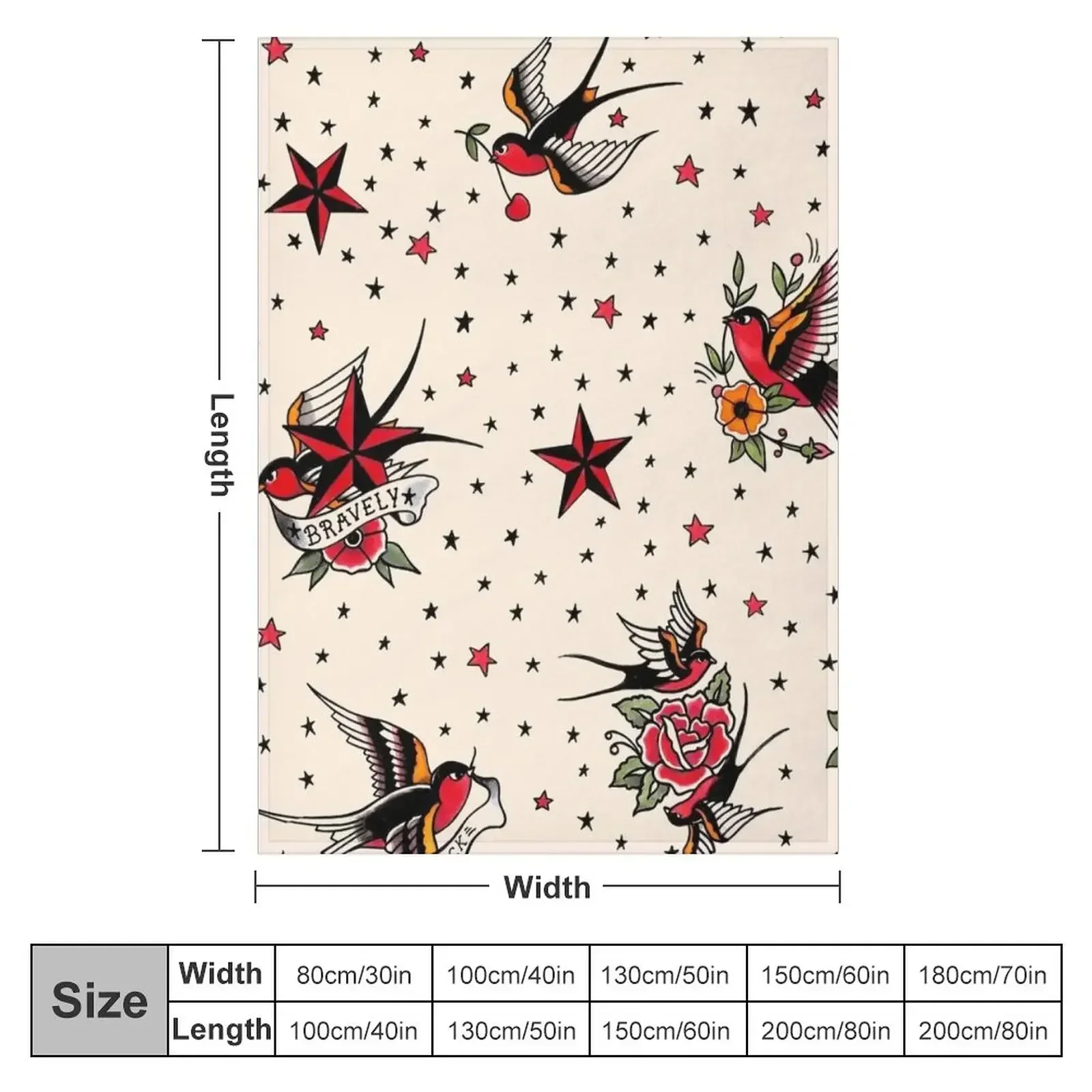 Tattoo flash pattern N 1 Throw Blanket Furry Extra Large Throw Blankets